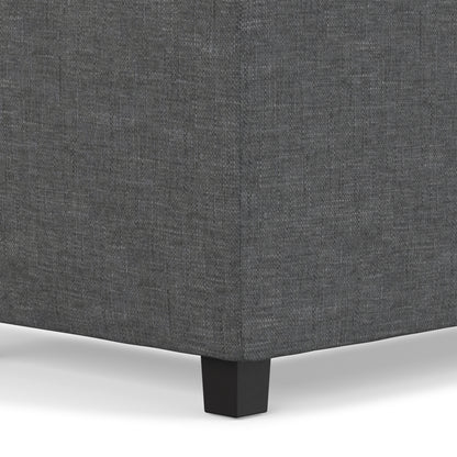 Slate Grey Linen Style Fabric | Avalon 3 Trays Ottoman in Linen