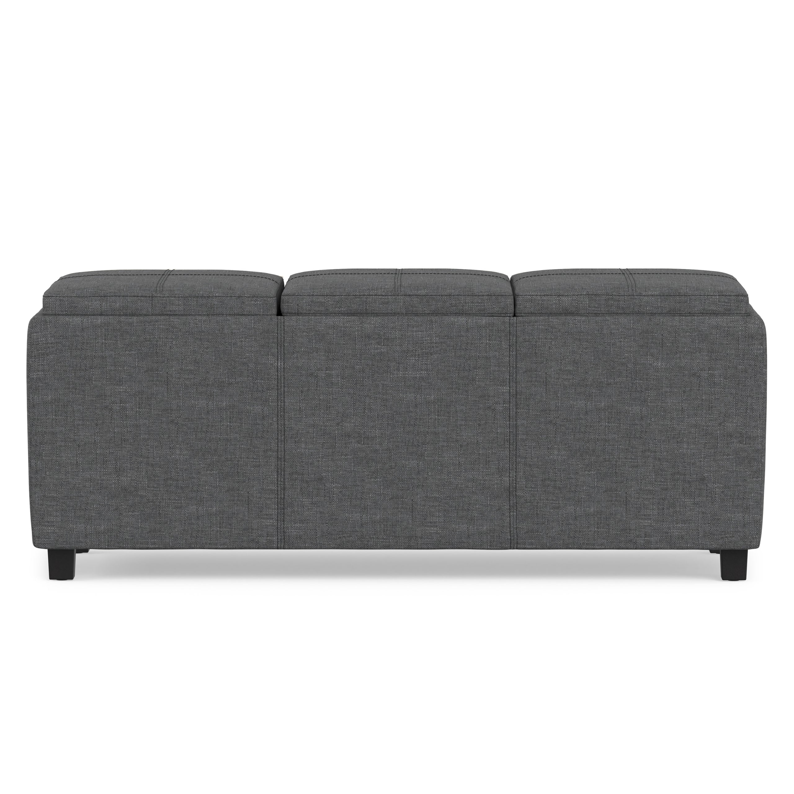 Slate Grey Linen Style Fabric | Avalon 3 Trays Ottoman in Linen