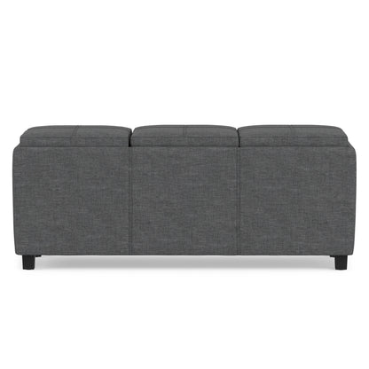 Slate Grey Linen Style Fabric | Avalon 3 Trays Ottoman in Linen