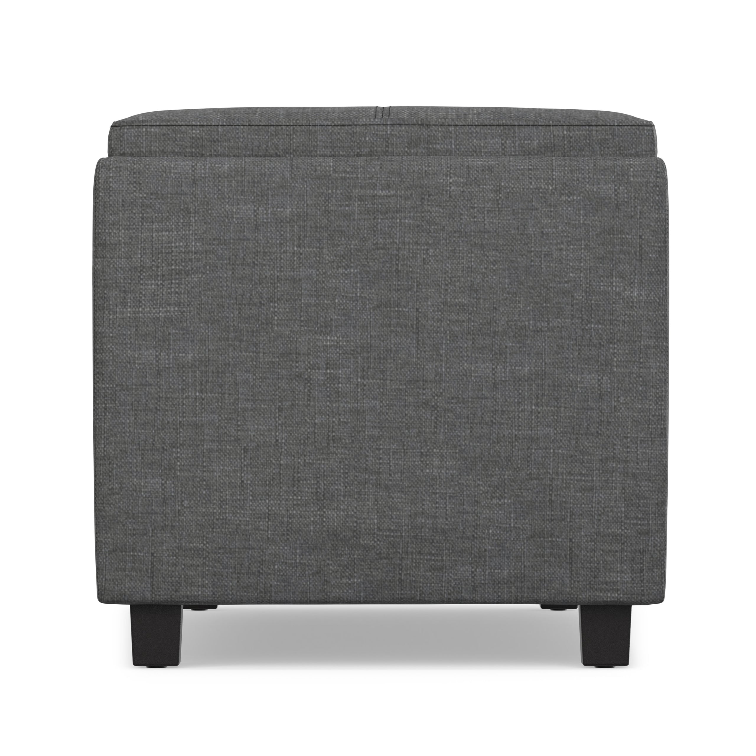 Slate Grey Linen Style Fabric | Avalon 3 Trays Ottoman in Linen