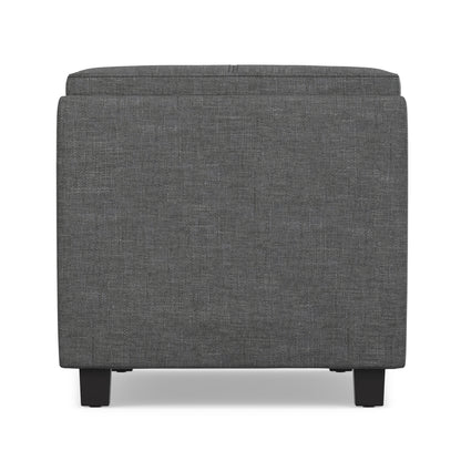 Slate Grey Linen Style Fabric | Avalon 3 Trays Ottoman in Linen