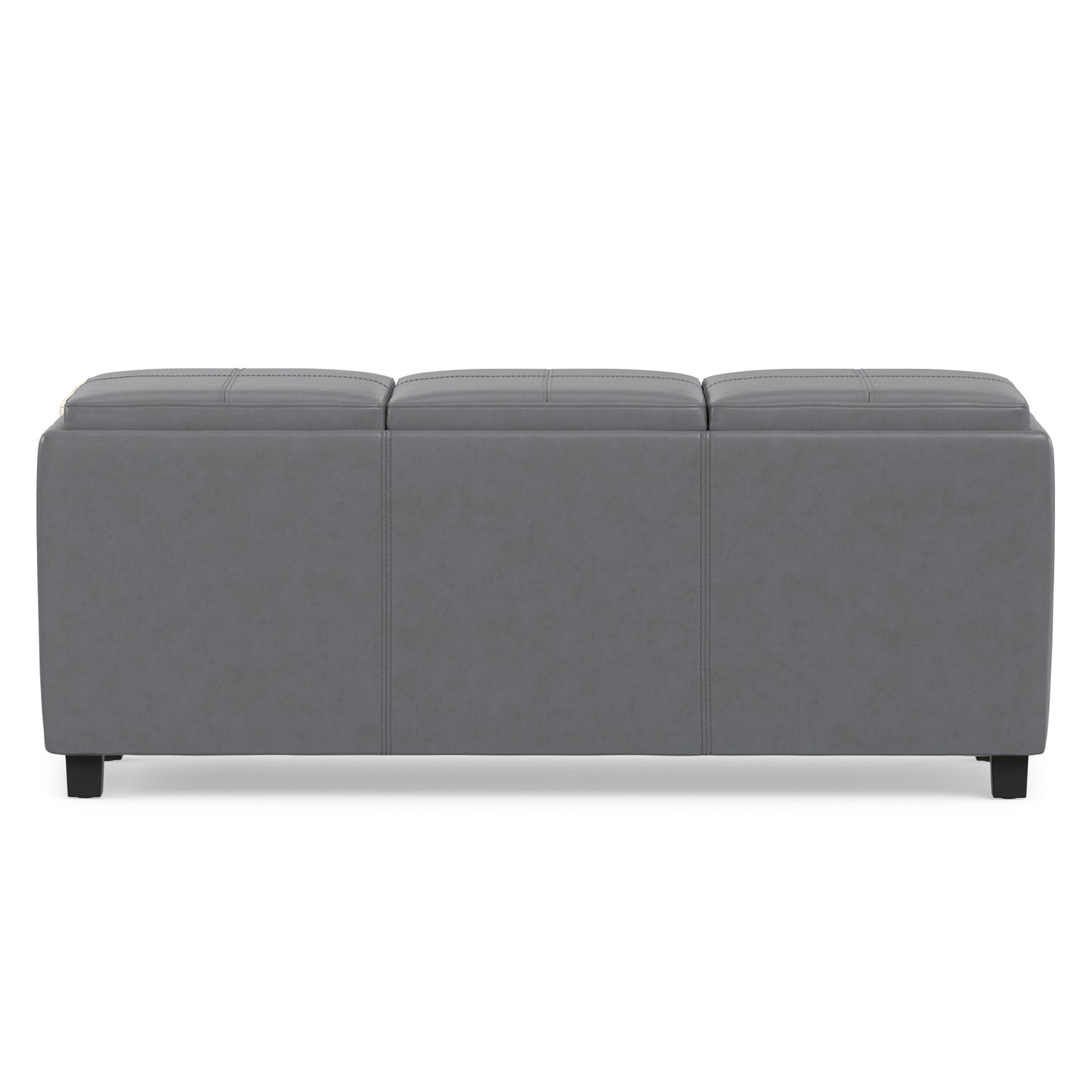 Stone Grey Vegan Leather | Avalon 3 Trays Ottoman in Vegan Leather