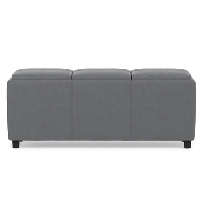 Stone Grey Vegan Leather | Avalon 3 Trays Ottoman in Vegan Leather