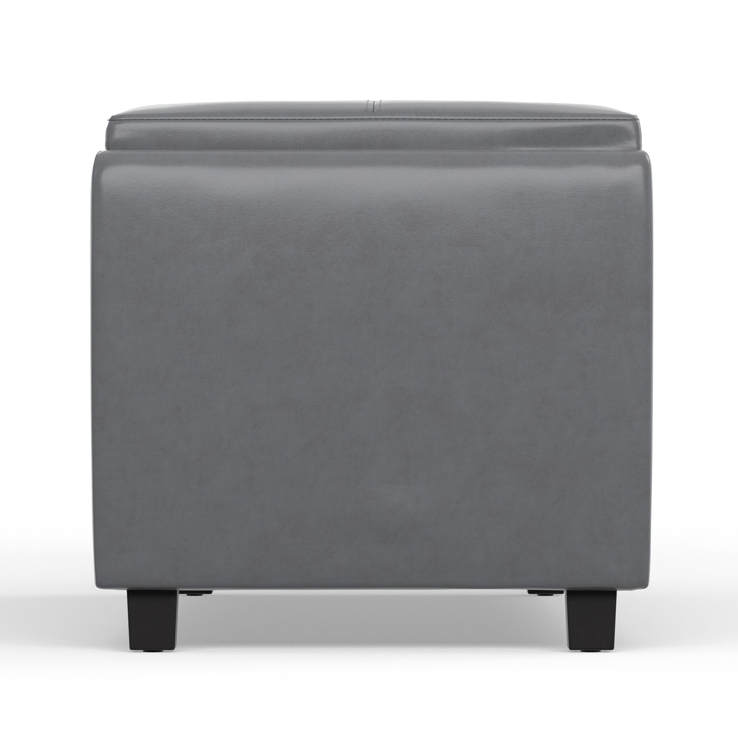 Stone Grey Vegan Leather | Avalon 3 Trays Ottoman in Vegan Leather