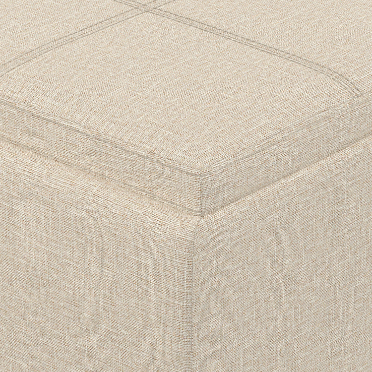 Natural Linen Style Fabric | Avalon 3 Trays Ottoman in Linen