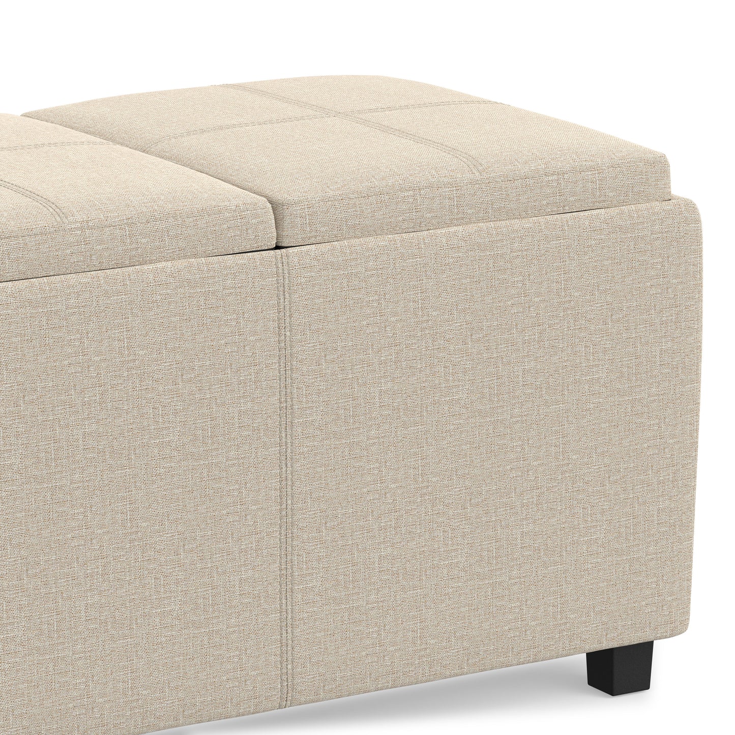Natural Linen Style Fabric | Avalon 3 Trays Ottoman in Linen