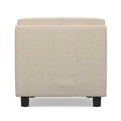 Natural Linen Style Fabric | Avalon 3 Trays Ottoman in Linen