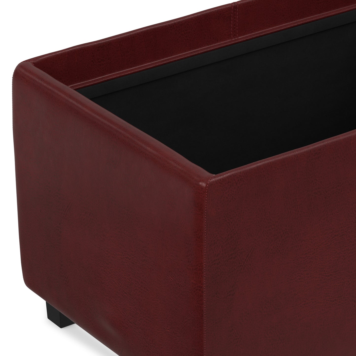 Radicchio Red Vegan Leather | Avalon 3 Trays Ottoman in Vegan Leather