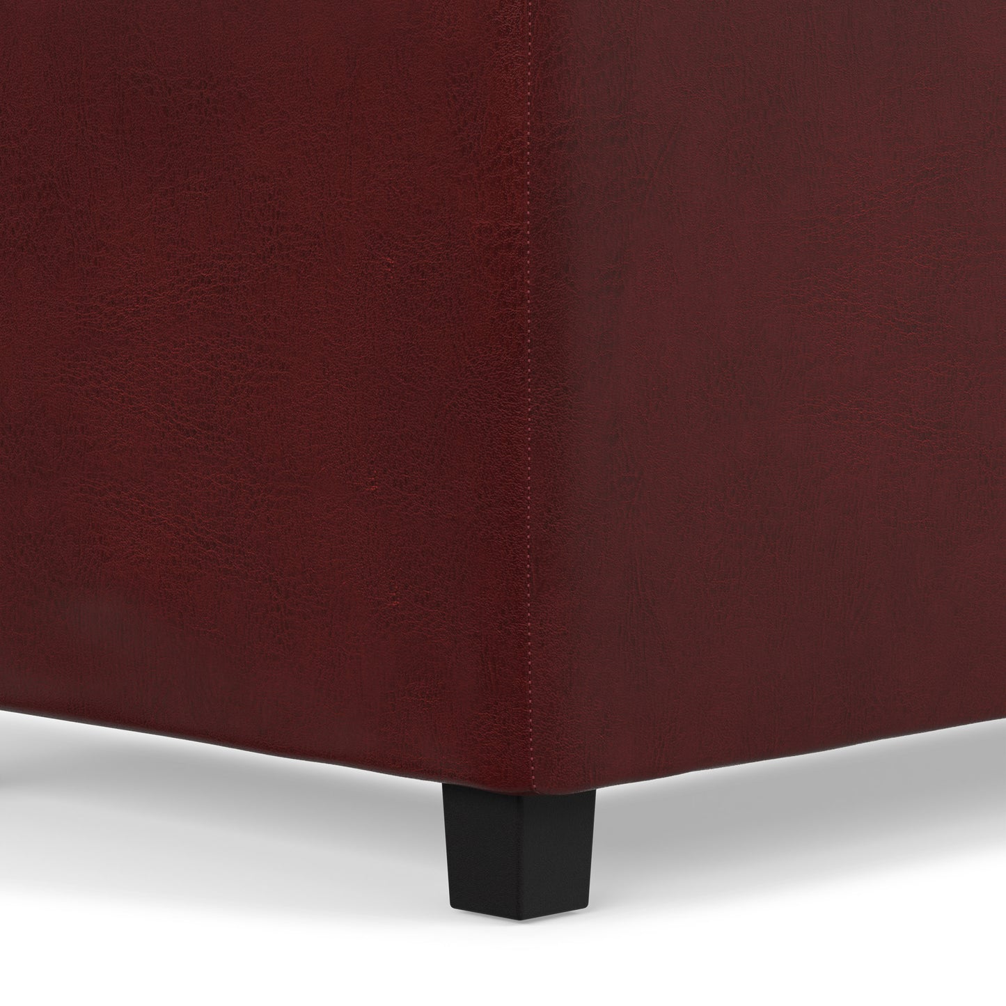 Radicchio Red Vegan Leather | Avalon 3 Trays Ottoman in Vegan Leather