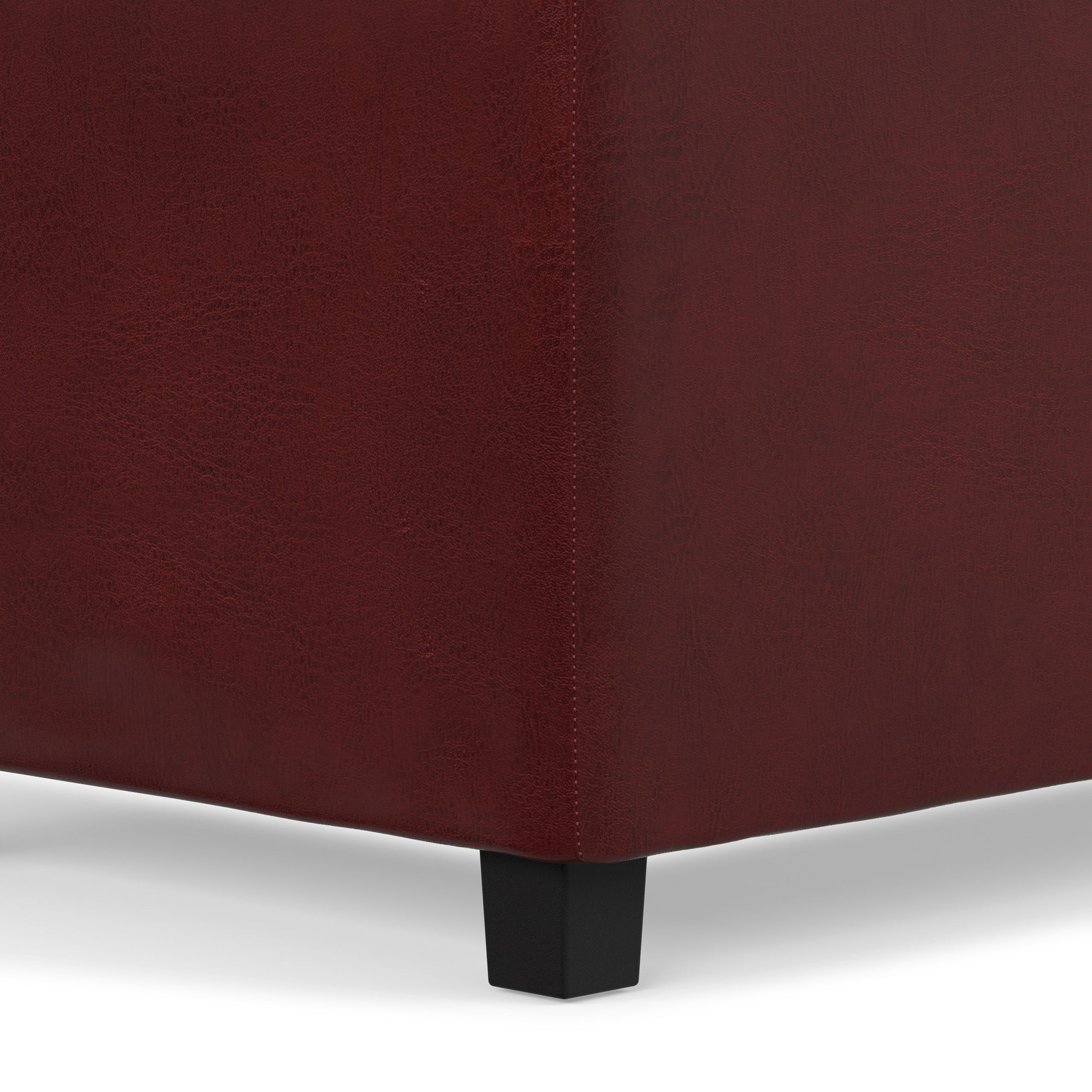 Radicchio Red Vegan Leather | Avalon 3 Trays Ottoman in Vegan Leather
