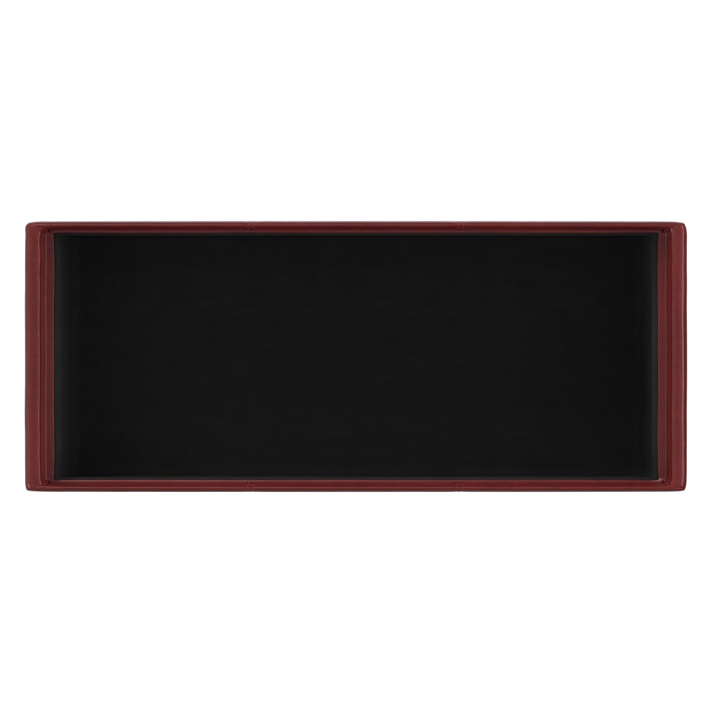 Radicchio Red Vegan Leather | Avalon 3 Trays Ottoman in Vegan Leather