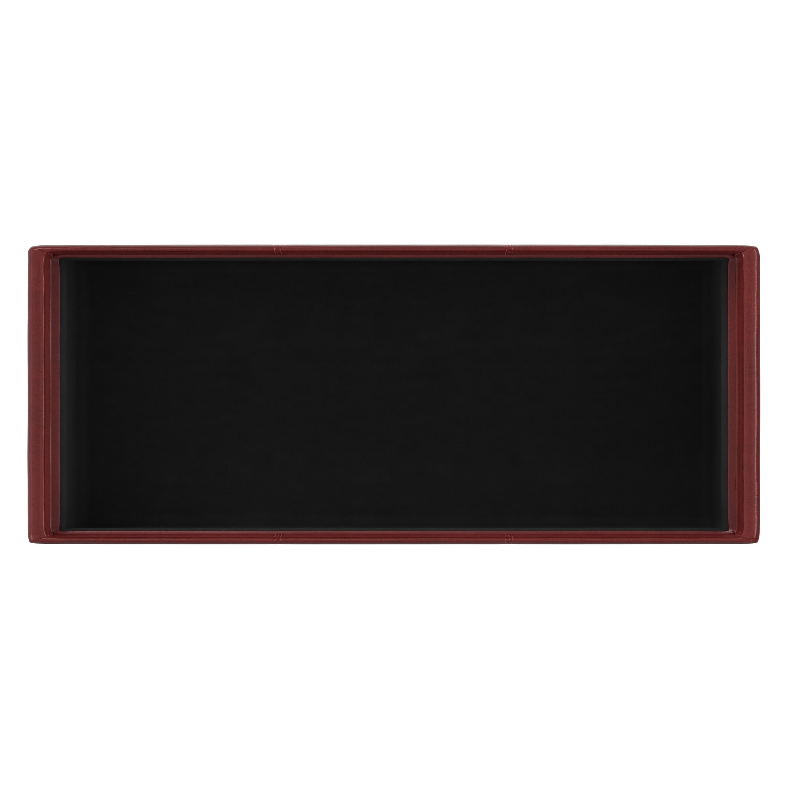 Radicchio Red Vegan Leather | Avalon 3 Trays Ottoman in Vegan Leather