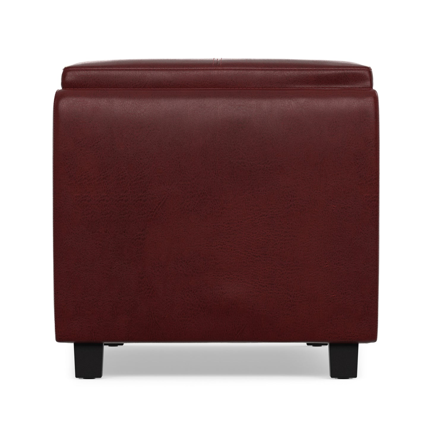 Radicchio Red Vegan Leather | Avalon 3 Trays Ottoman in Vegan Leather