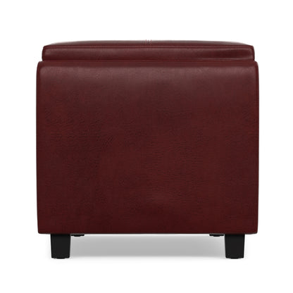 Radicchio Red Vegan Leather | Avalon 3 Trays Ottoman in Vegan Leather