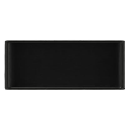 Black Vegan Leather | Avalon Linen Look Storage Ottoman with Three Trays