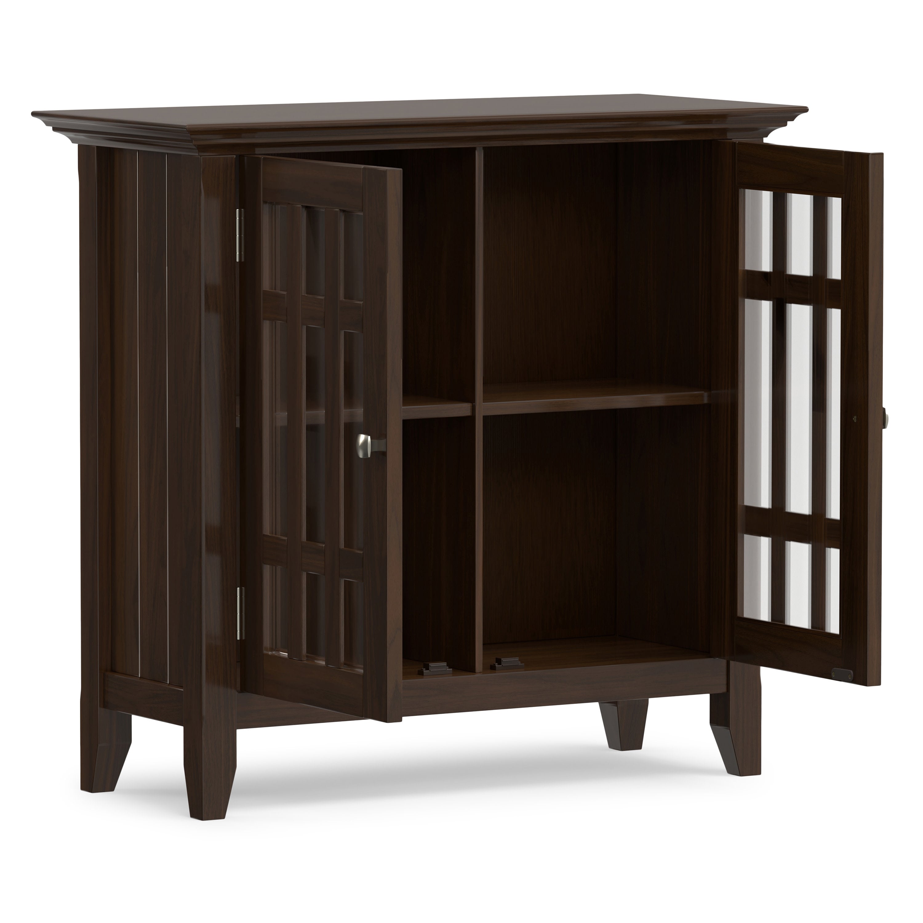 Solid Wood Media Cabinet | Bedford Low Storage Cabinet – Simpli Home