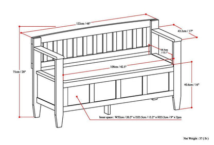 White | Brooklyn Entryway Bench