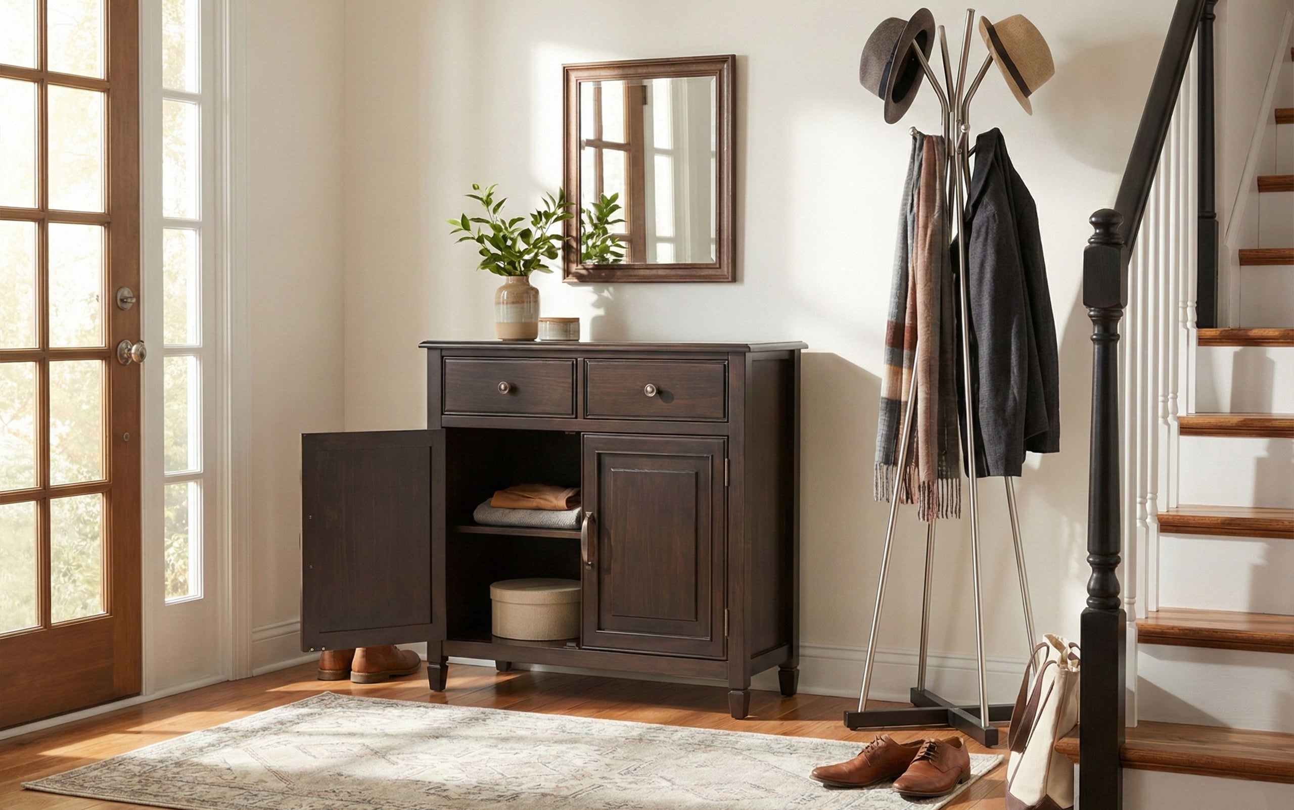 Dark Chestnut Brown | Connaught Entryway Storage Cabinet