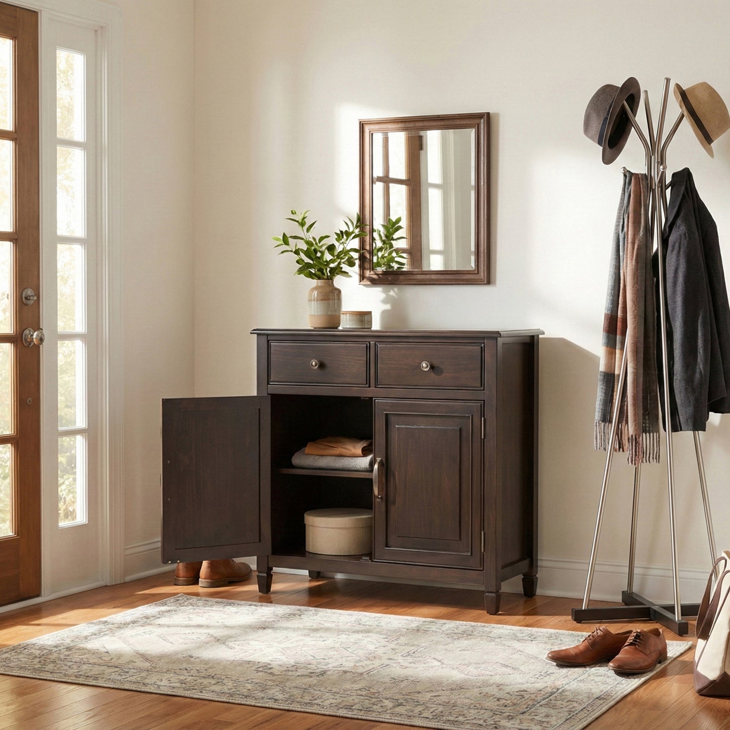Dark Chestnut Brown | Connaught Entryway Storage Cabinet