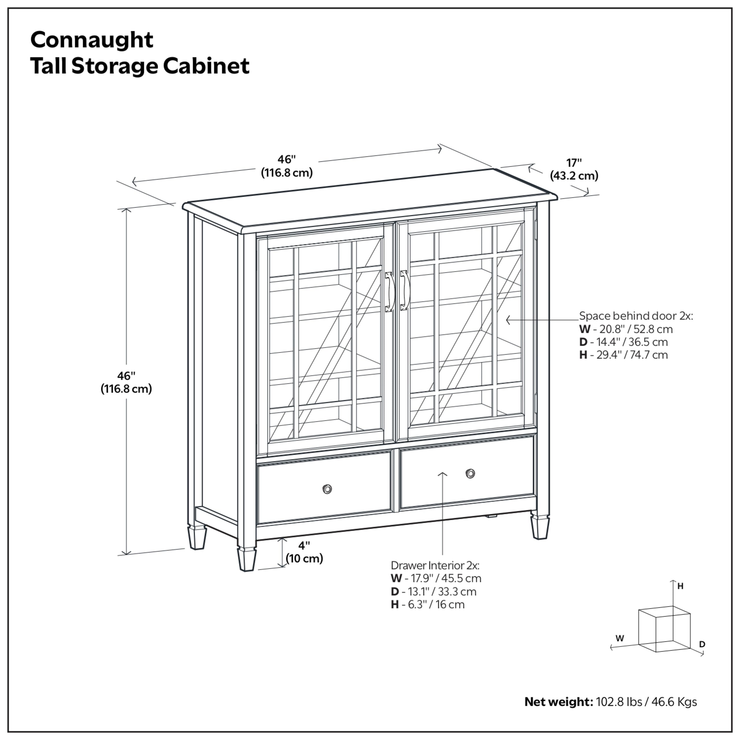 Dark Chestnut Brown Solid Wood - Pine | Connaught Tall Storage Cabinet