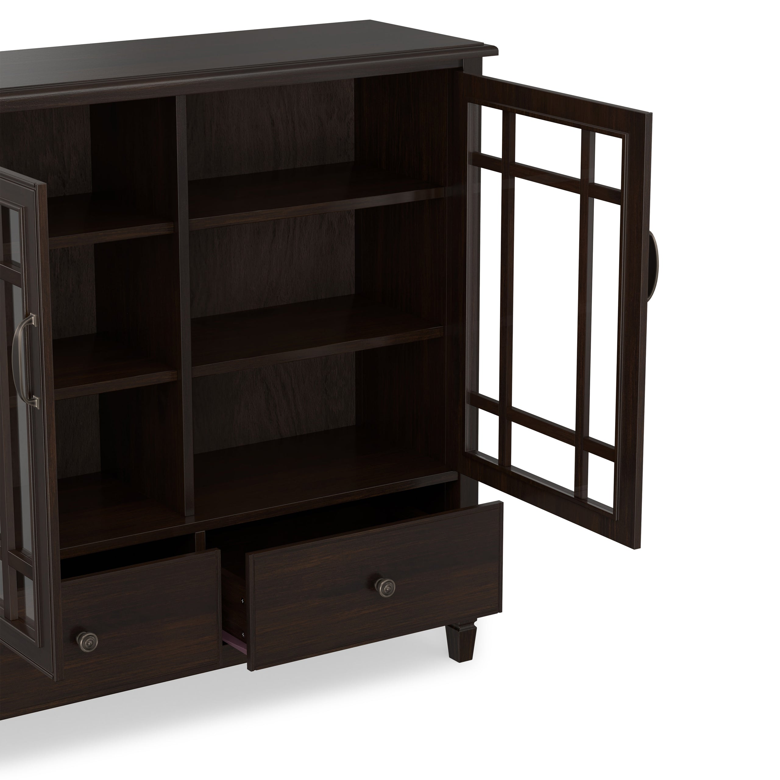 Dark Chestnut Brown Solid Wood - Pine | Connaught Tall Storage Cabinet
