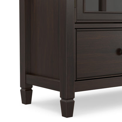 Dark Chestnut Brown Solid Wood - Pine | Connaught Tall Storage Cabinet