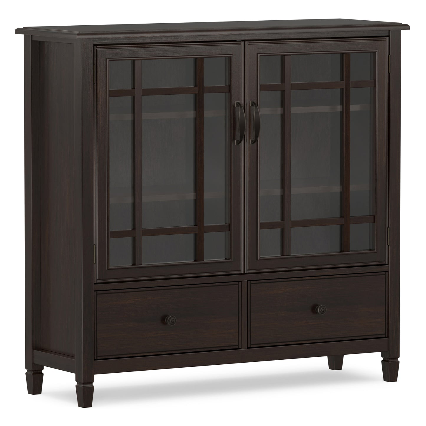 Dark Chestnut Brown Solid Wood - Pine | Connaught Tall Storage Cabinet