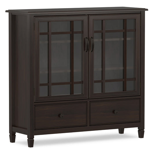 Dark Chestnut Brown Solid Wood - Pine | Connaught Tall Storage Cabinet