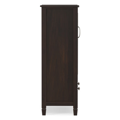 Dark Chestnut Brown Solid Wood - Pine | Connaught Tall Storage Cabinet