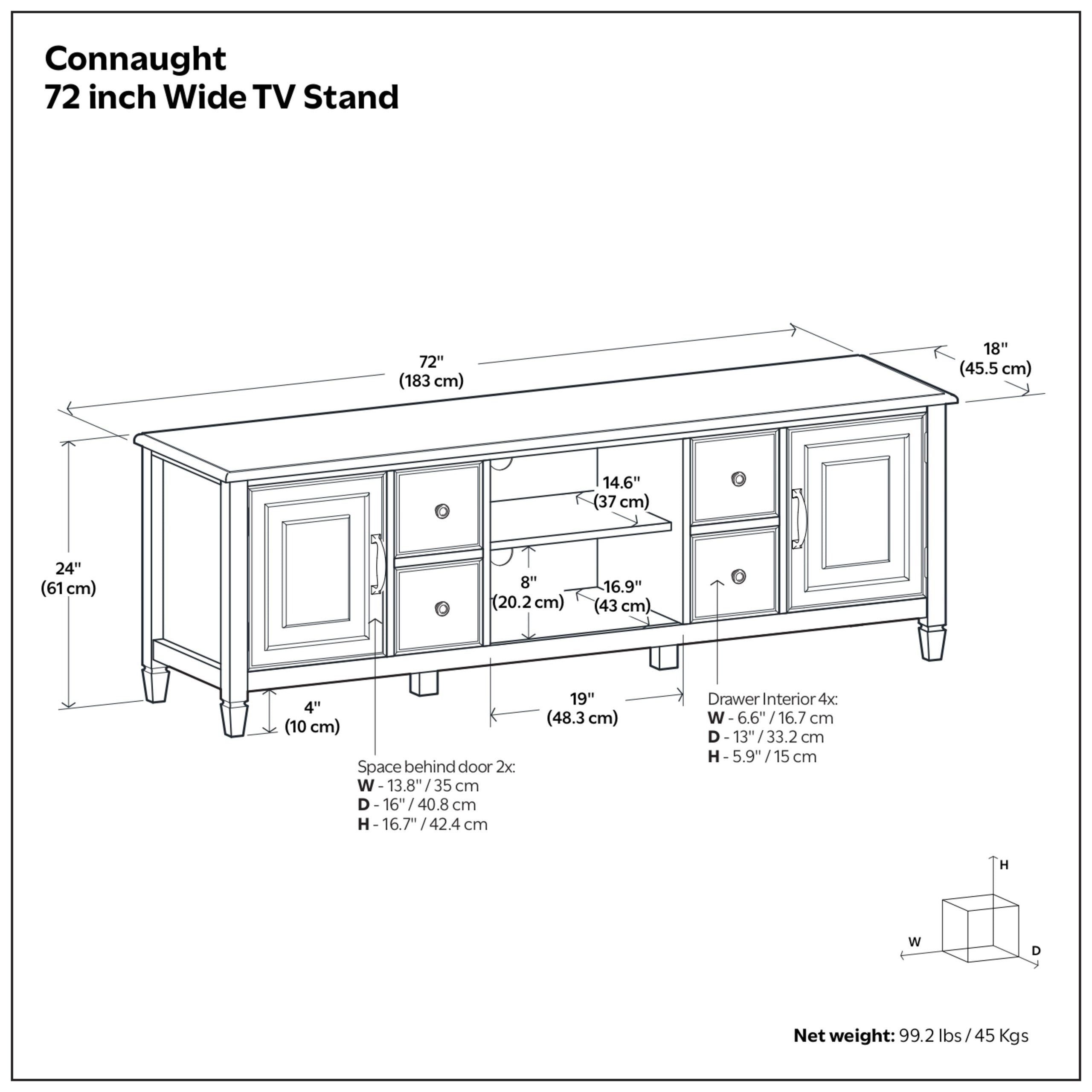 Dark Chestnut Brown | Connaught 72 inch TV Stand