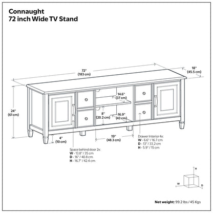Dark Chestnut Brown | Connaught 72 inch TV Stand
