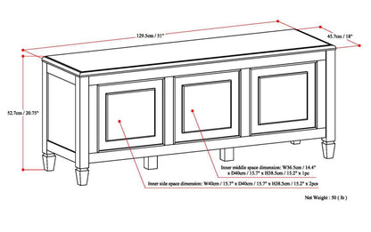 Natural Aged Brown | Connaught Medium Storage Bench Trunk