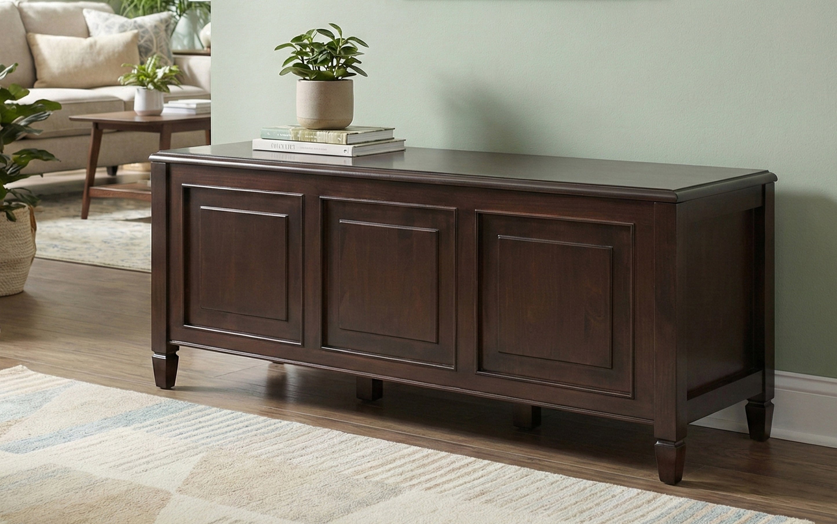 Solid Wood Storage Bench | Connaught Medium Trunk – Simpli Home