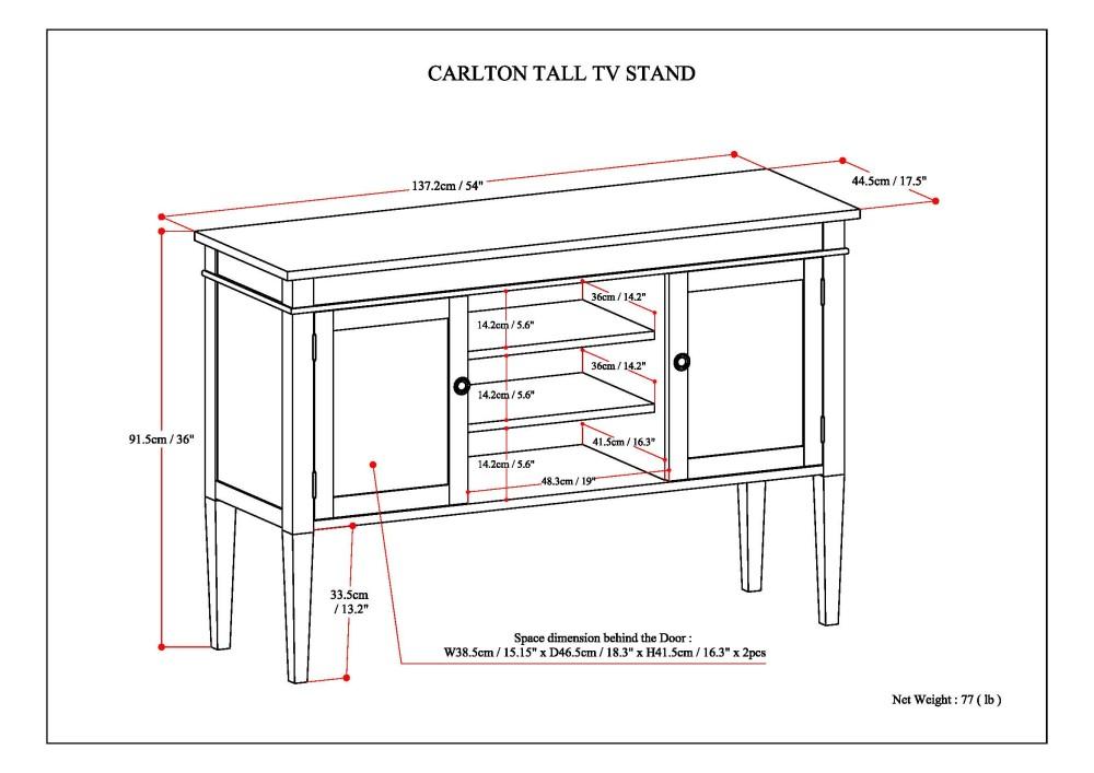 Tobacco Brown | Carlton Tall TV Stand