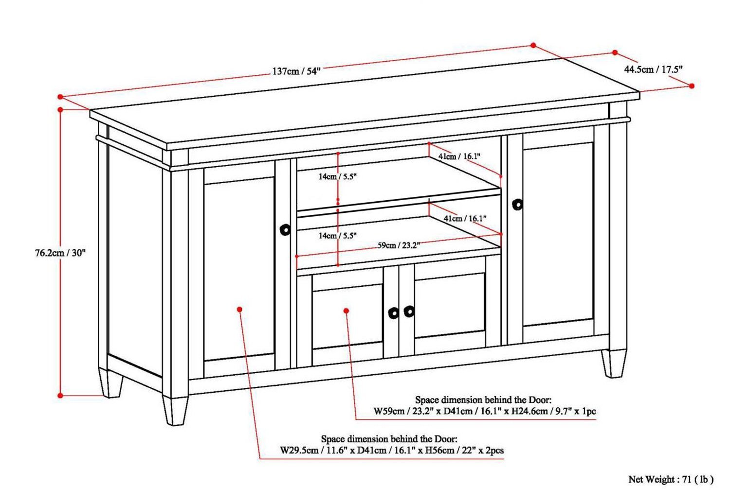 Dark Tobacco Brown | Carlton TV Stand