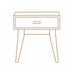 22 inch Single Drawer End Table
