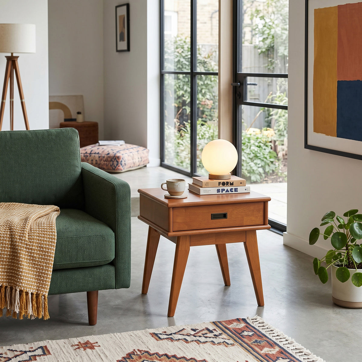 Teak Brown | Draper Mid Century End Table
