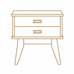 22 inch Double Drawer Side Table