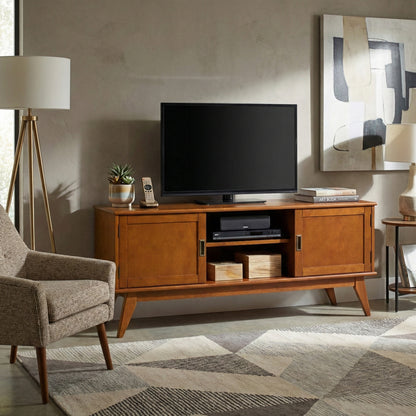 Teak Brown | Draper Mid Century Low TV Stand