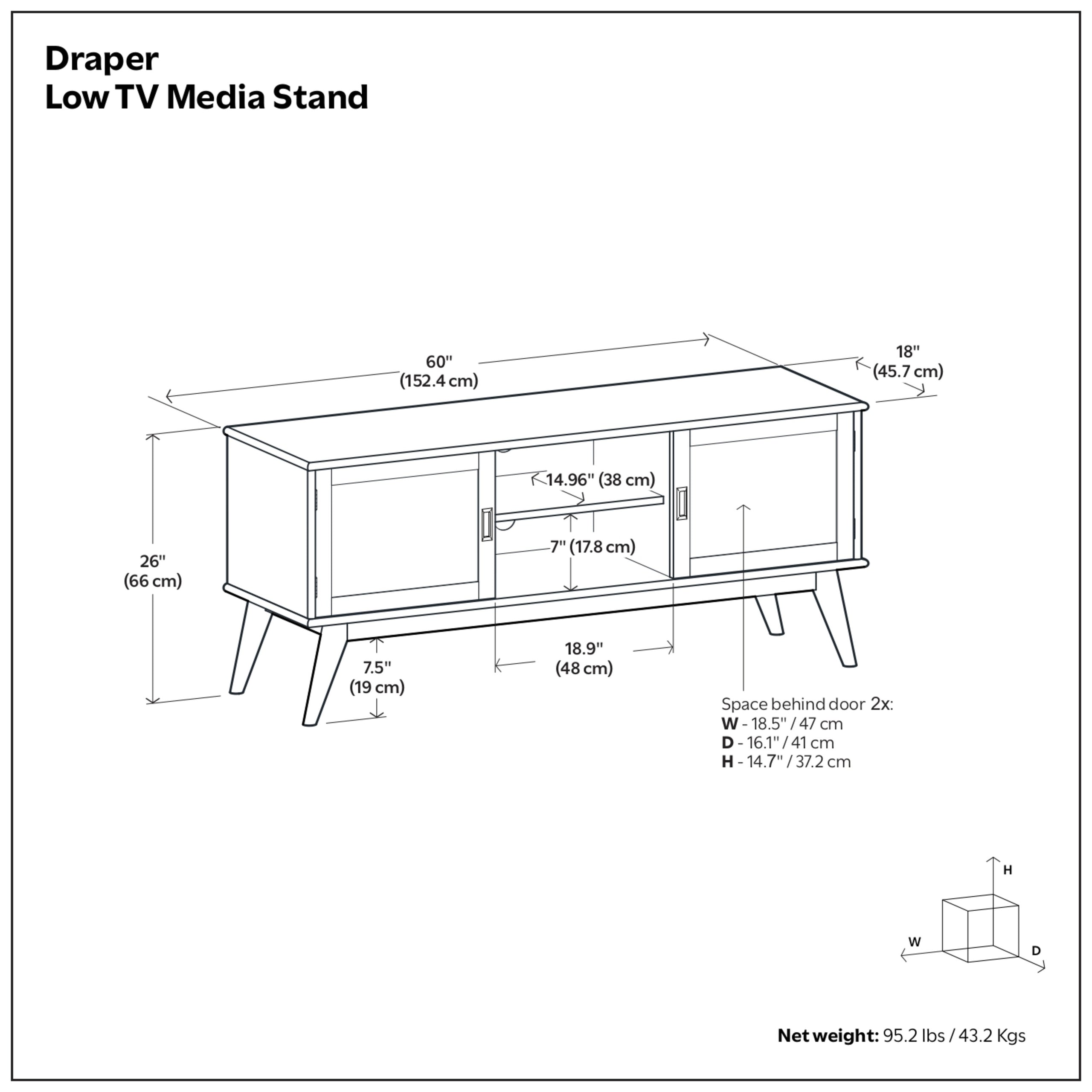 Teak Brown | Draper Mid Century Low TV Stand