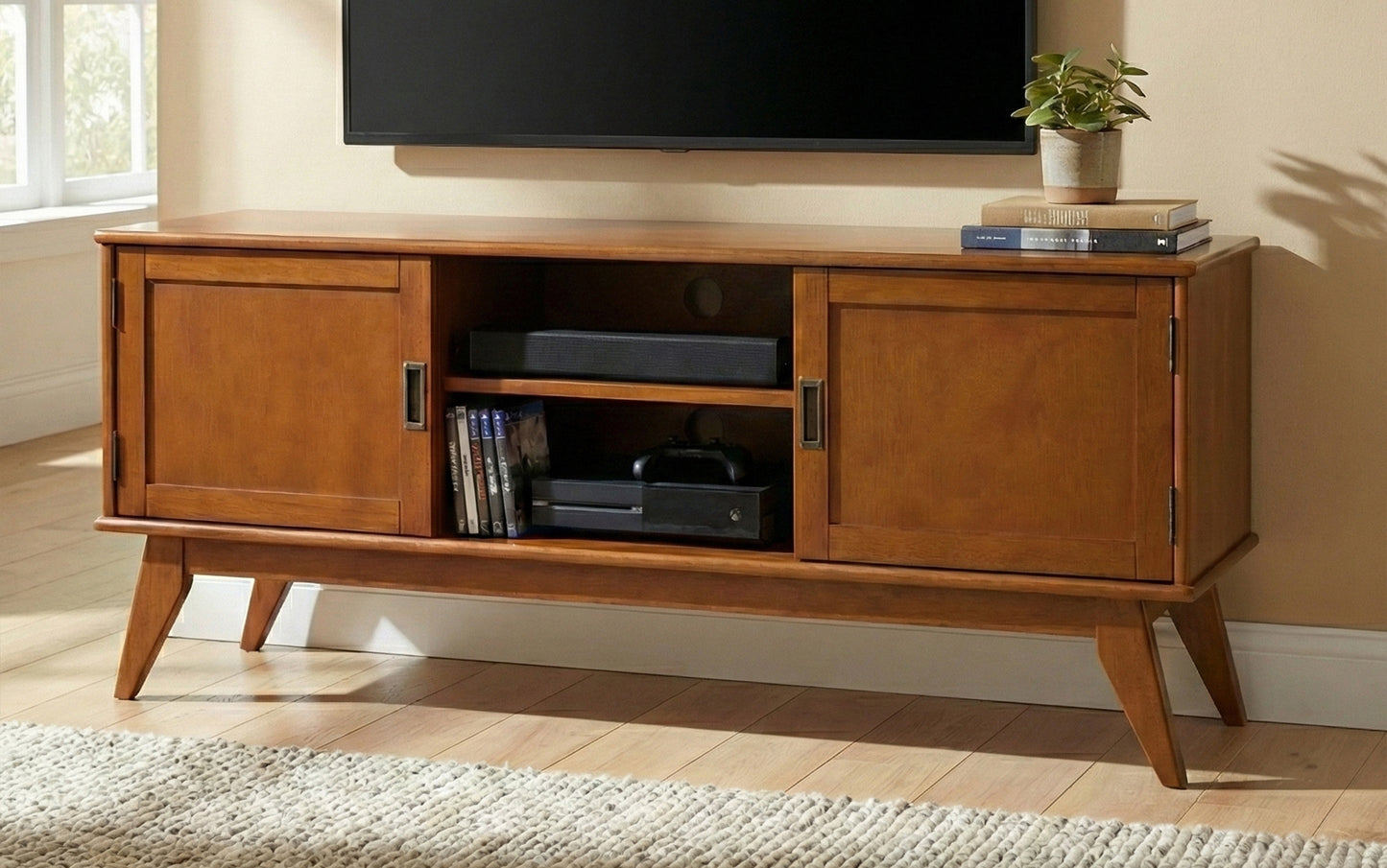 Teak Brown | Draper Mid Century Low TV Stand