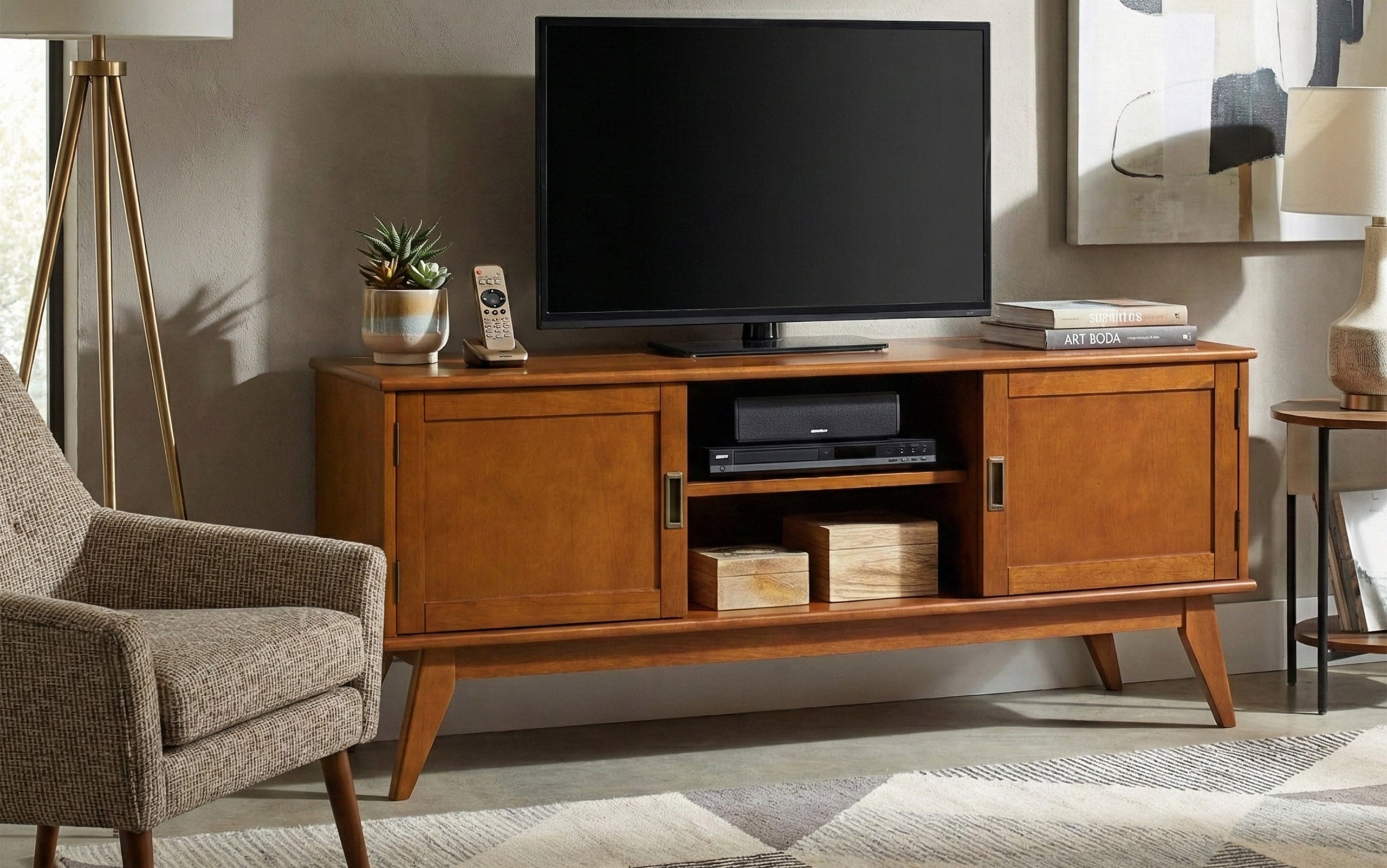 Teak Brown | Draper Mid Century Low TV Stand