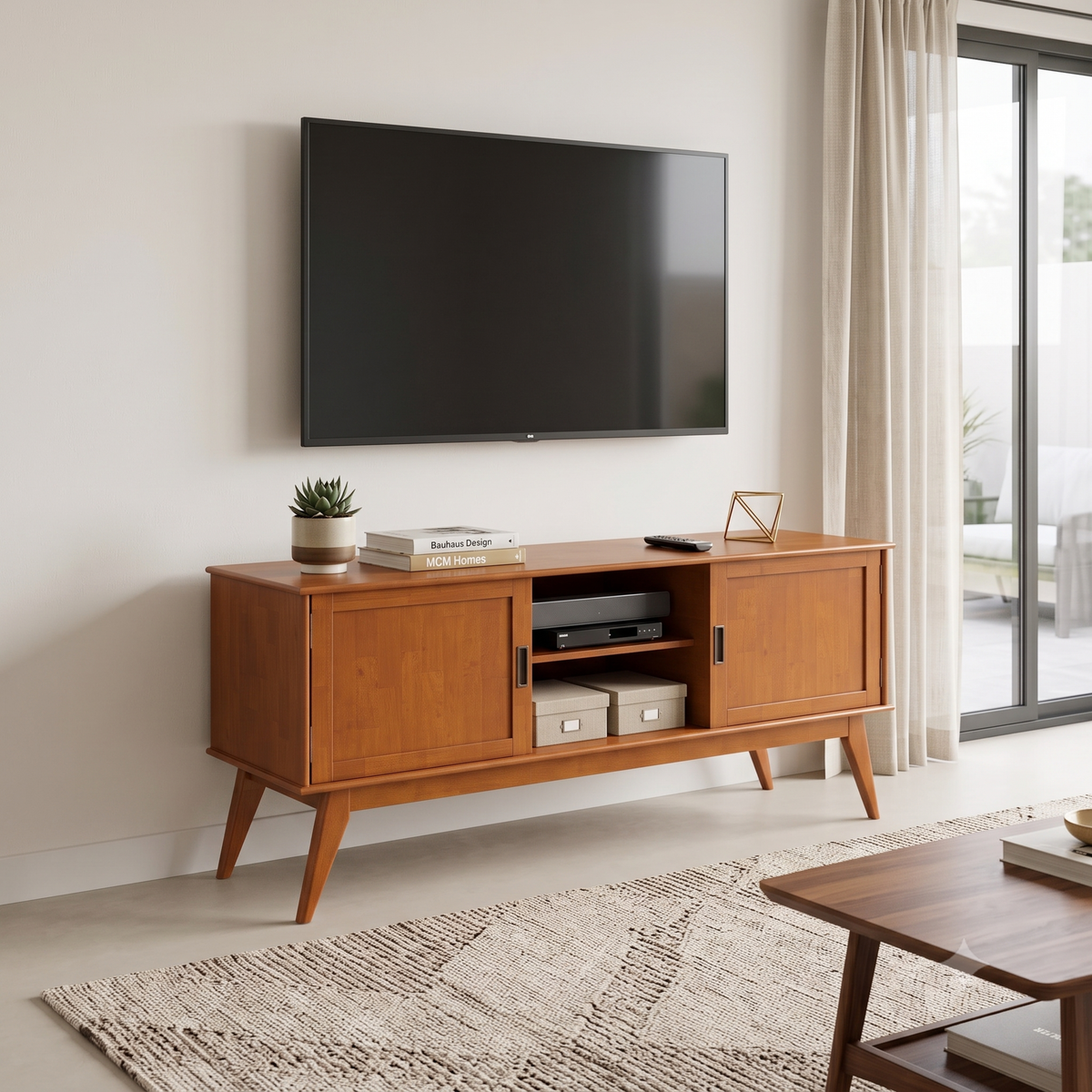 Mid Century TV Stand | Draper Low Profile Media Console – Simpli Home Mid Century TV Stand | Draper Low Profile Media Console – Simpli Home