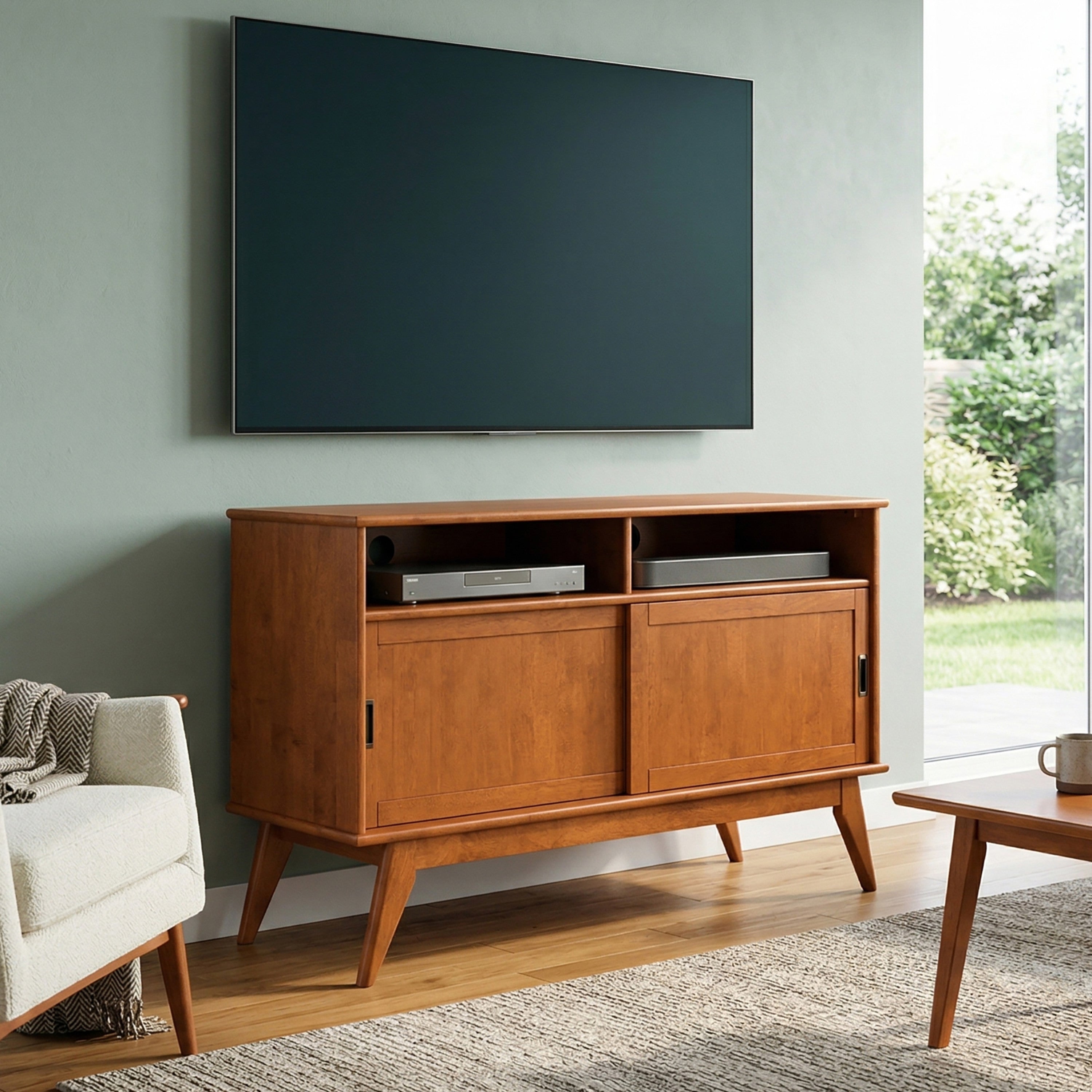 Solid Wood Tall TV Stand | Draper Tall TV Stand – Simpli Home