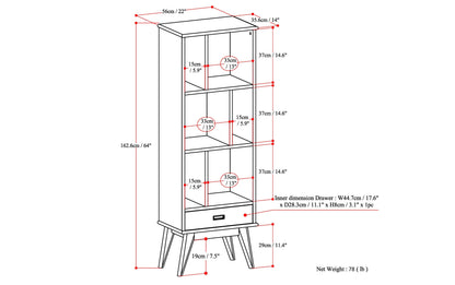 Teak Brown | Draper Bookcase