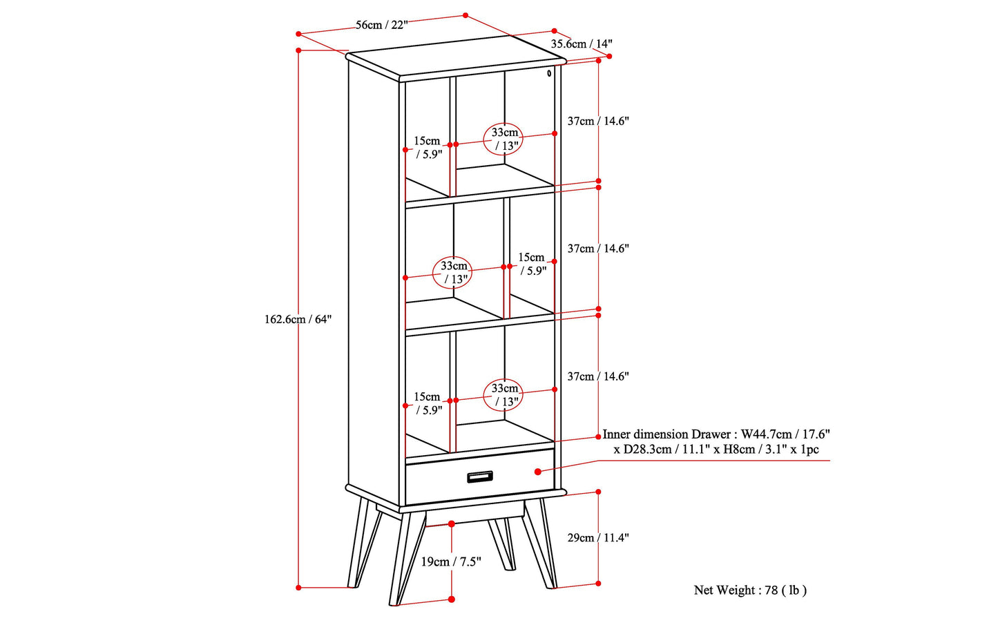 Draper Bookcase