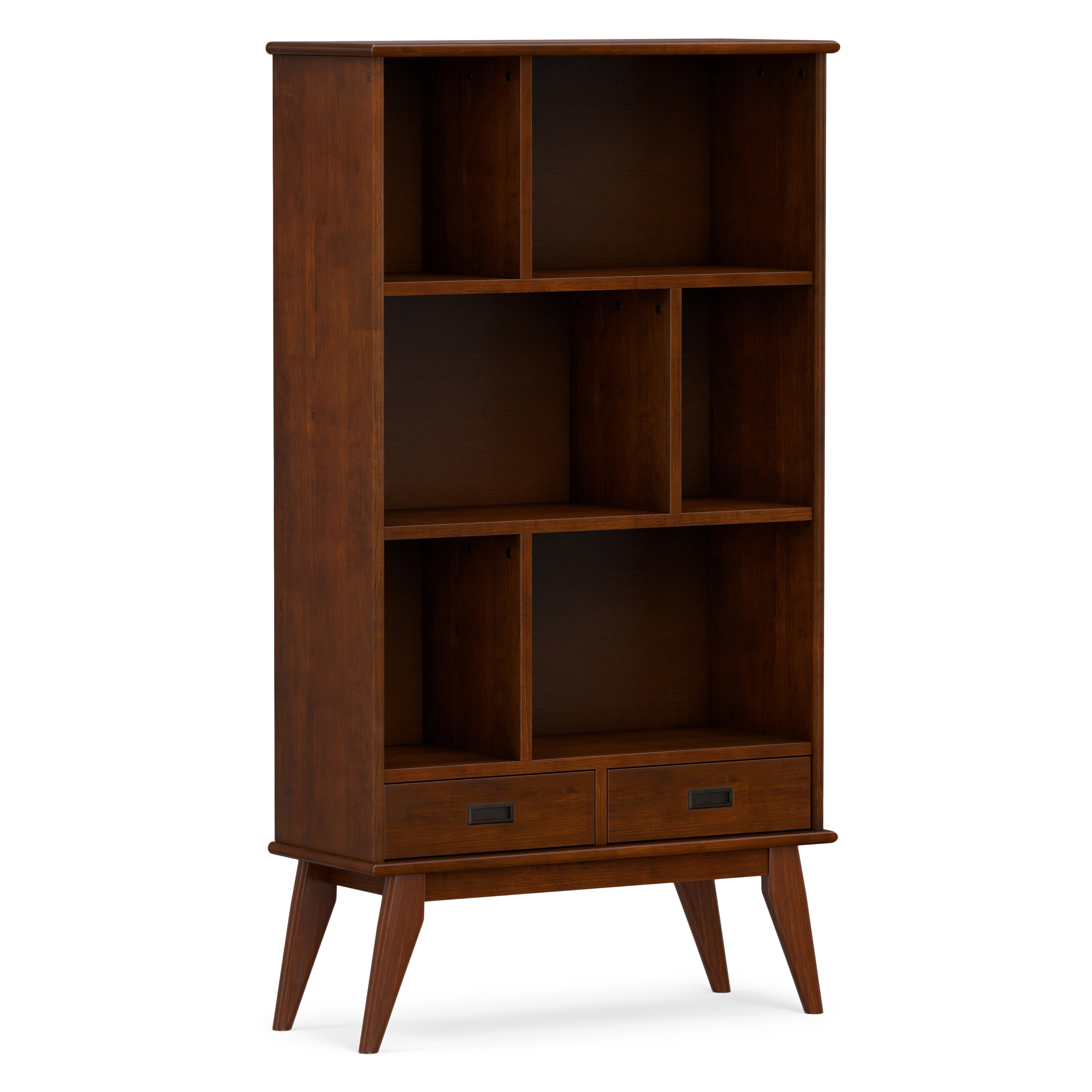 Solid Hardwood Bookcase | Draper Wide Bookcase – Simpli Home