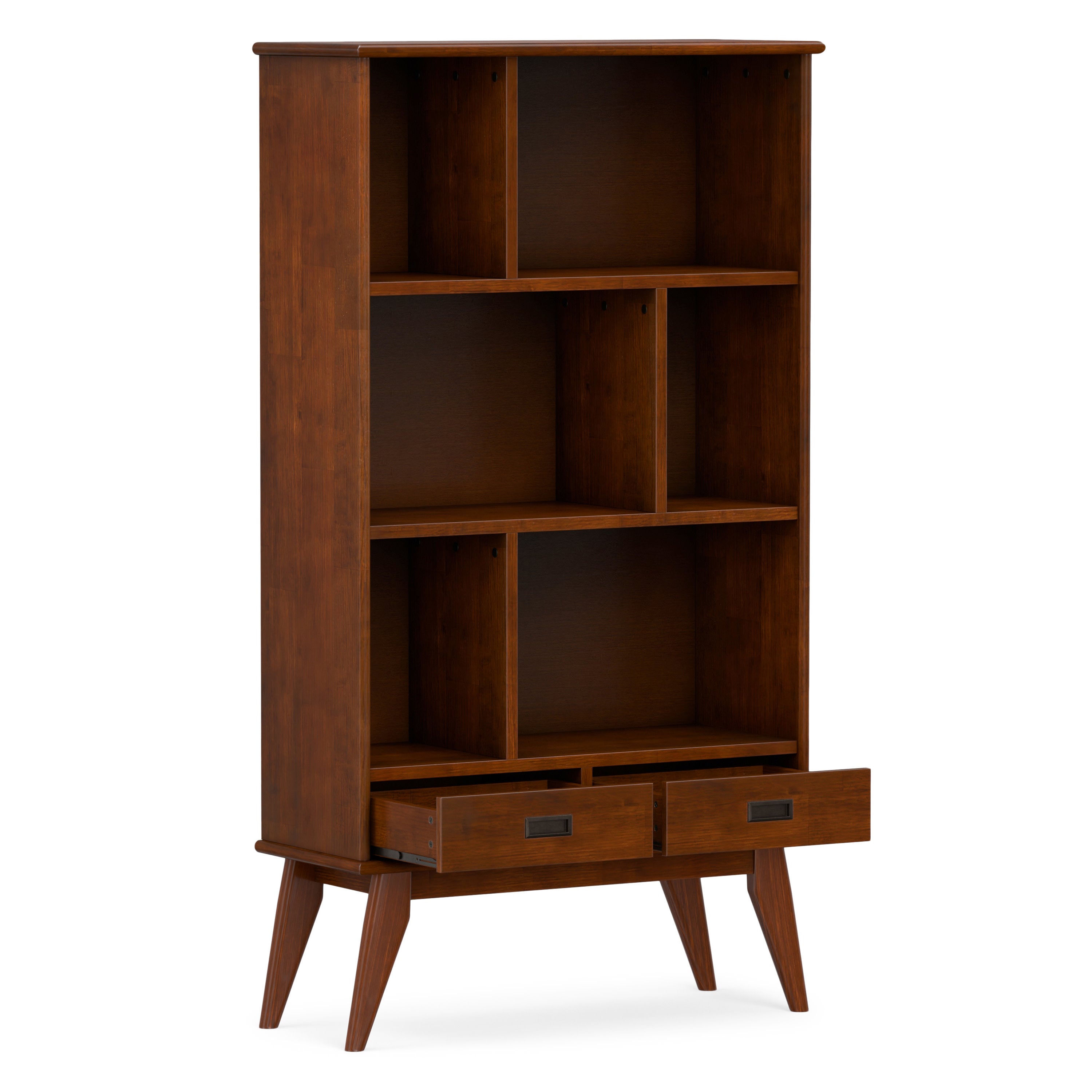 Solid Hardwood Bookcase | Draper Wide Bookcase – Simpli Home