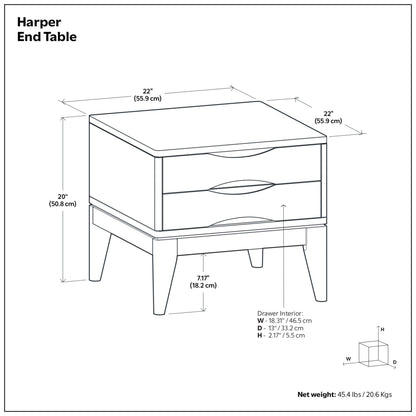 Walnut Brown | Harper End Table