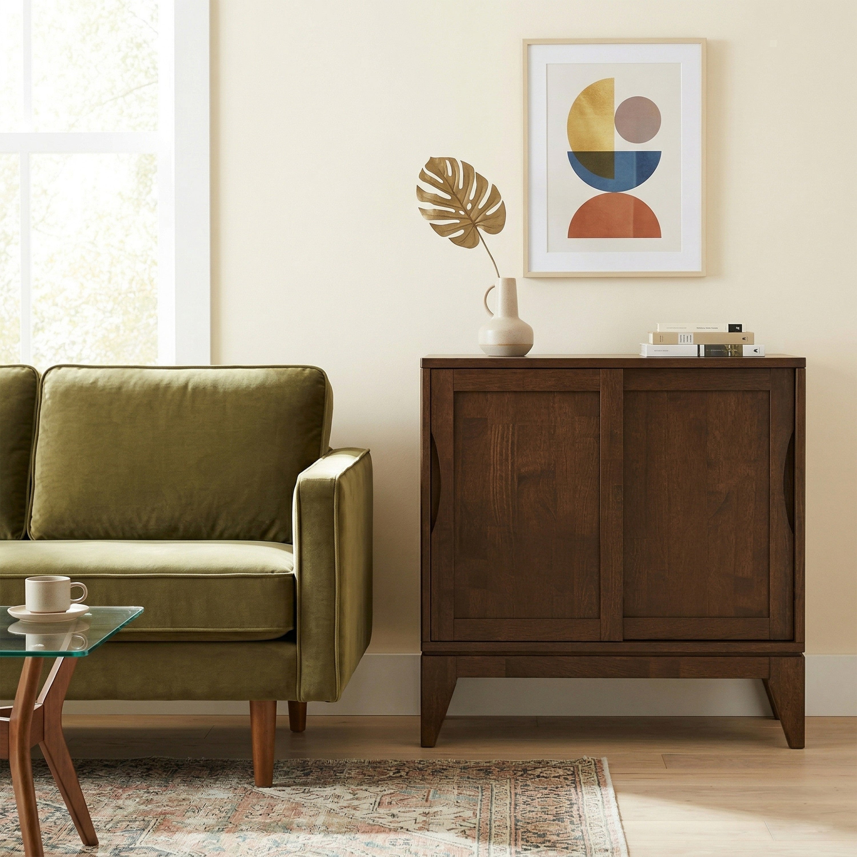 Mid-Century Modern Storage Cabinet | Harper Low Cabinet – Simpli Home